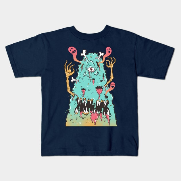 garbage monster Kids T-Shirt by Mako Design 